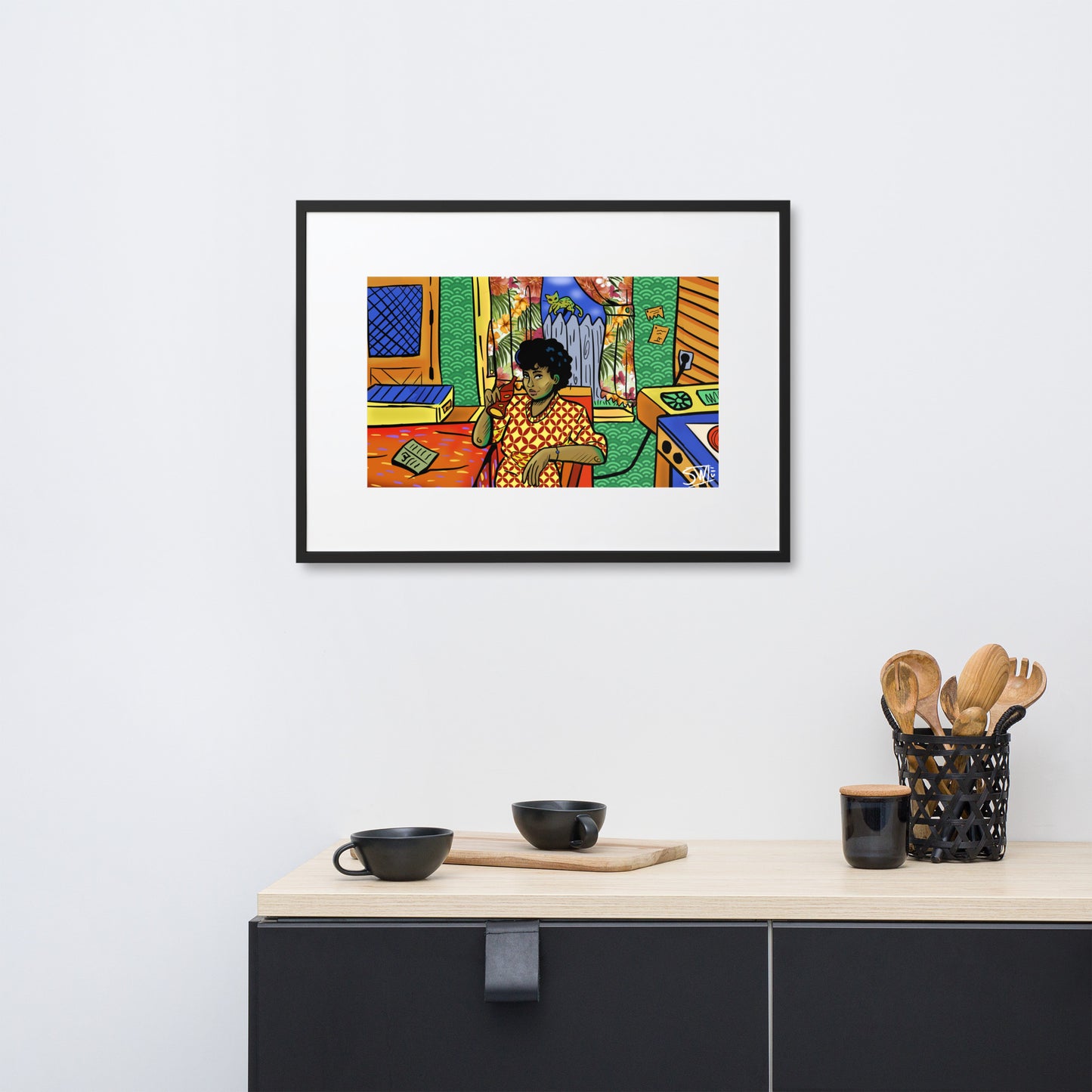 "Soda Pop Woman" | Matte Paper Framed Poster With Mat