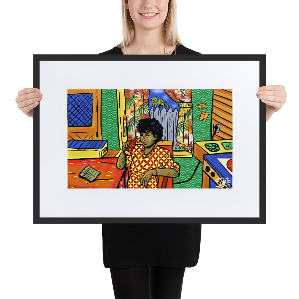 "Soda Pop Woman" | Matte Paper Framed Poster With Mat