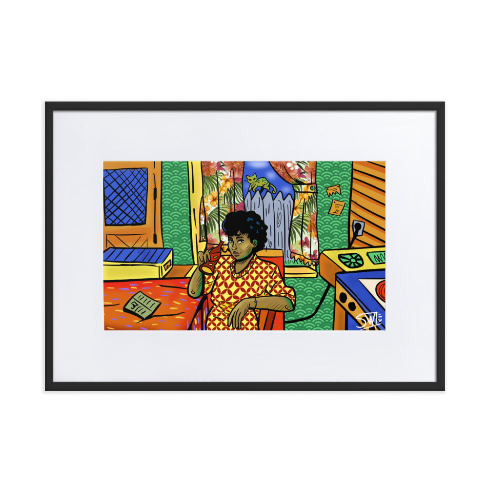 "Soda Pop Woman" | Matte Paper Framed Poster With Mat