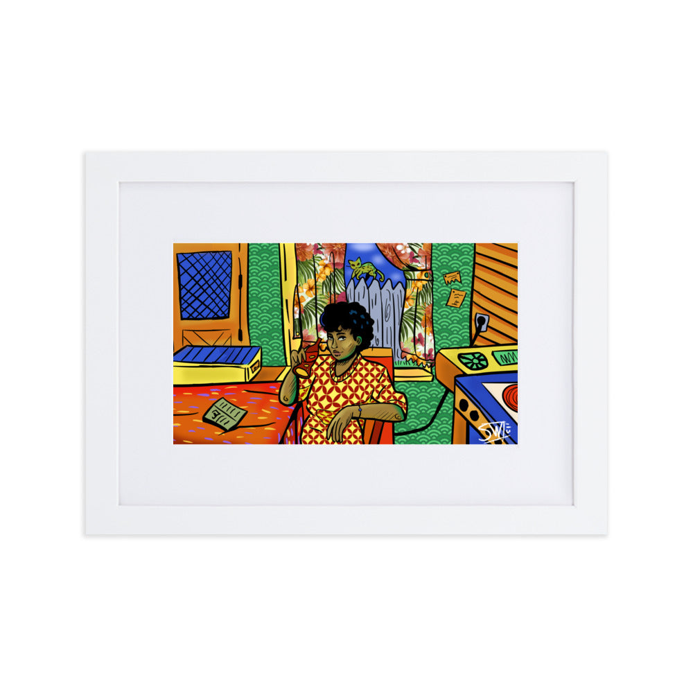 "Soda Pop Woman" | Matte Paper Framed Poster With Mat