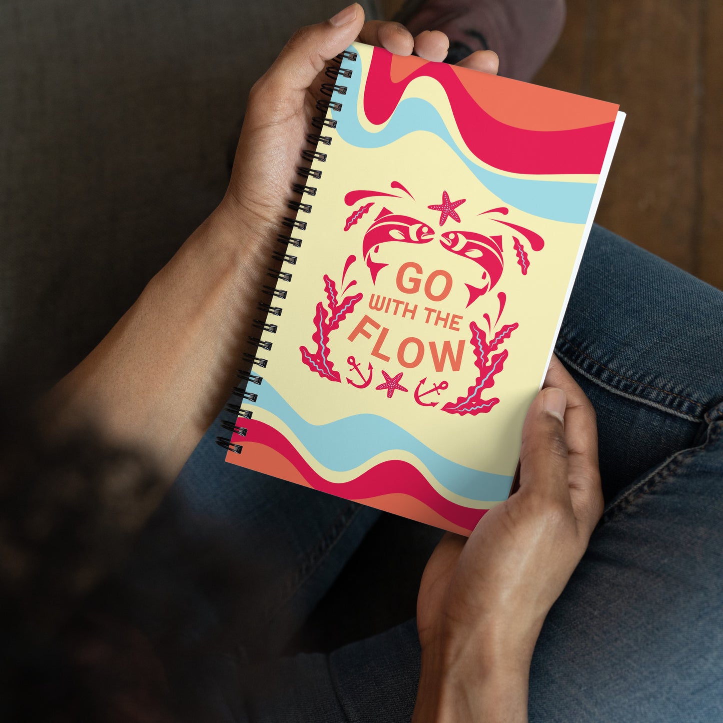 "Go With The Flow" | Spiral notebook