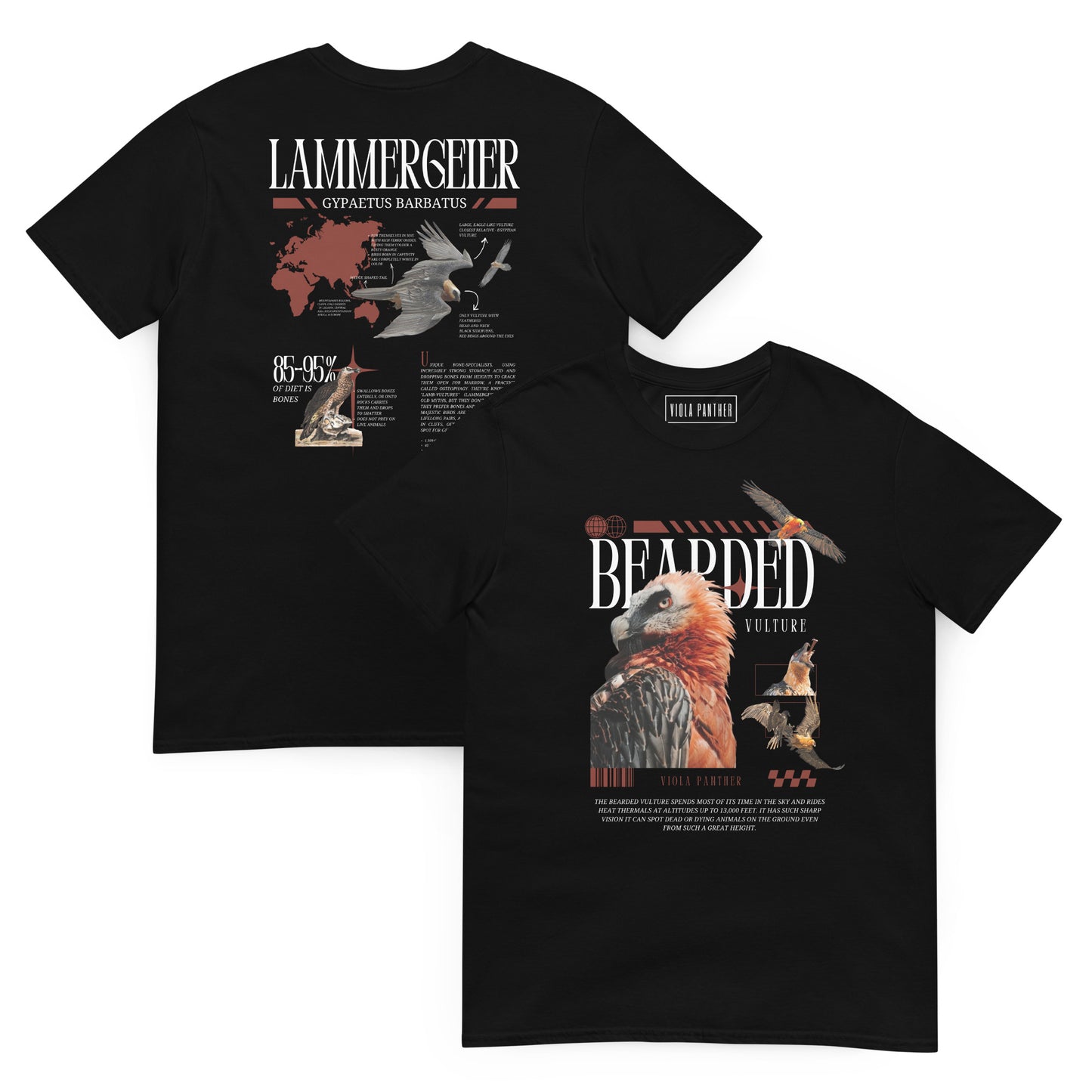 Bearded Vulture (Lammergeier) – Animal Facts | Short-Sleeve Unisex T-Shirt