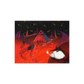 Assorted jigsaw puzzle pieces with a vibrant image of a dragon or a similar creature in a dark, red-colored background. The puzzle depicts a scene with what appears to be a supernatural or fantastical creature.