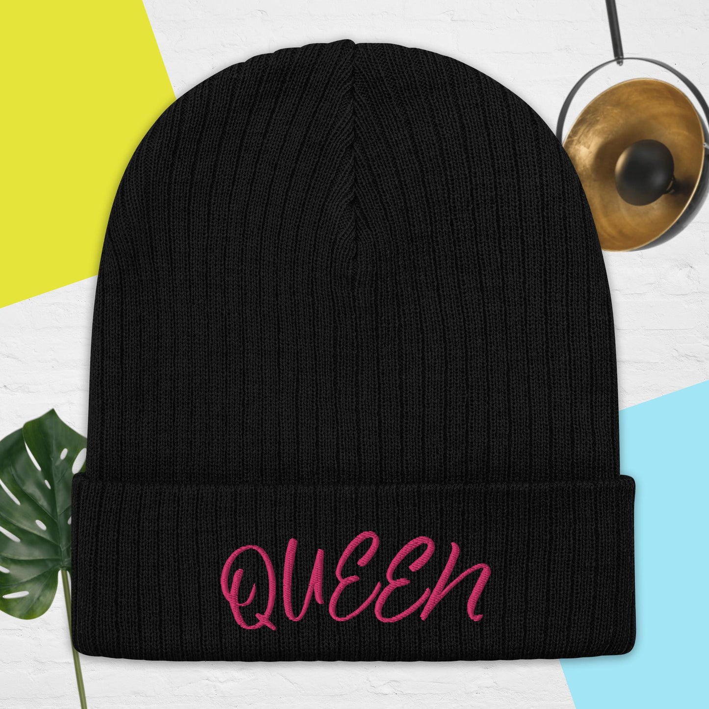 "Queen" Ribbed knit beanie