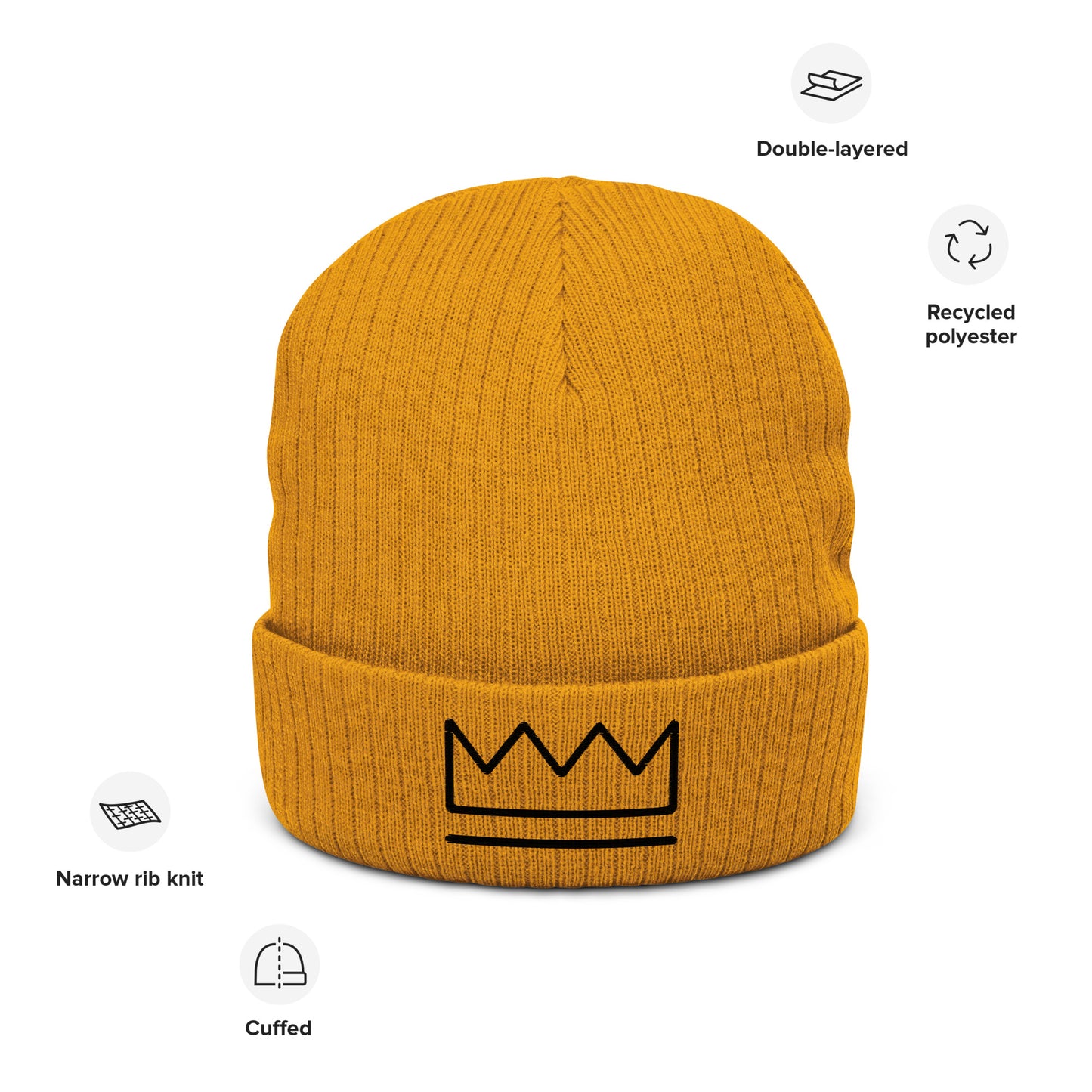 "Crown" Ribbed knit beanie