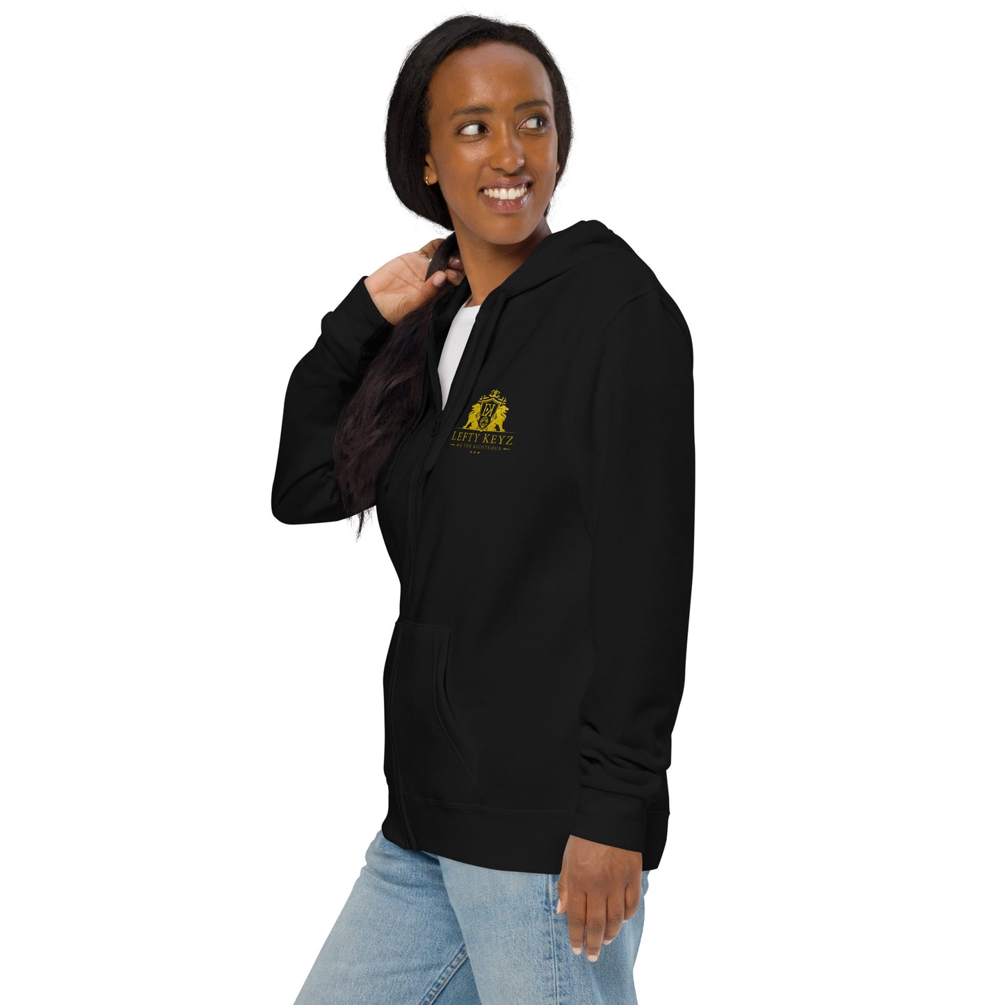 Unisex basic zip hoodie | Leftykeyz Edition