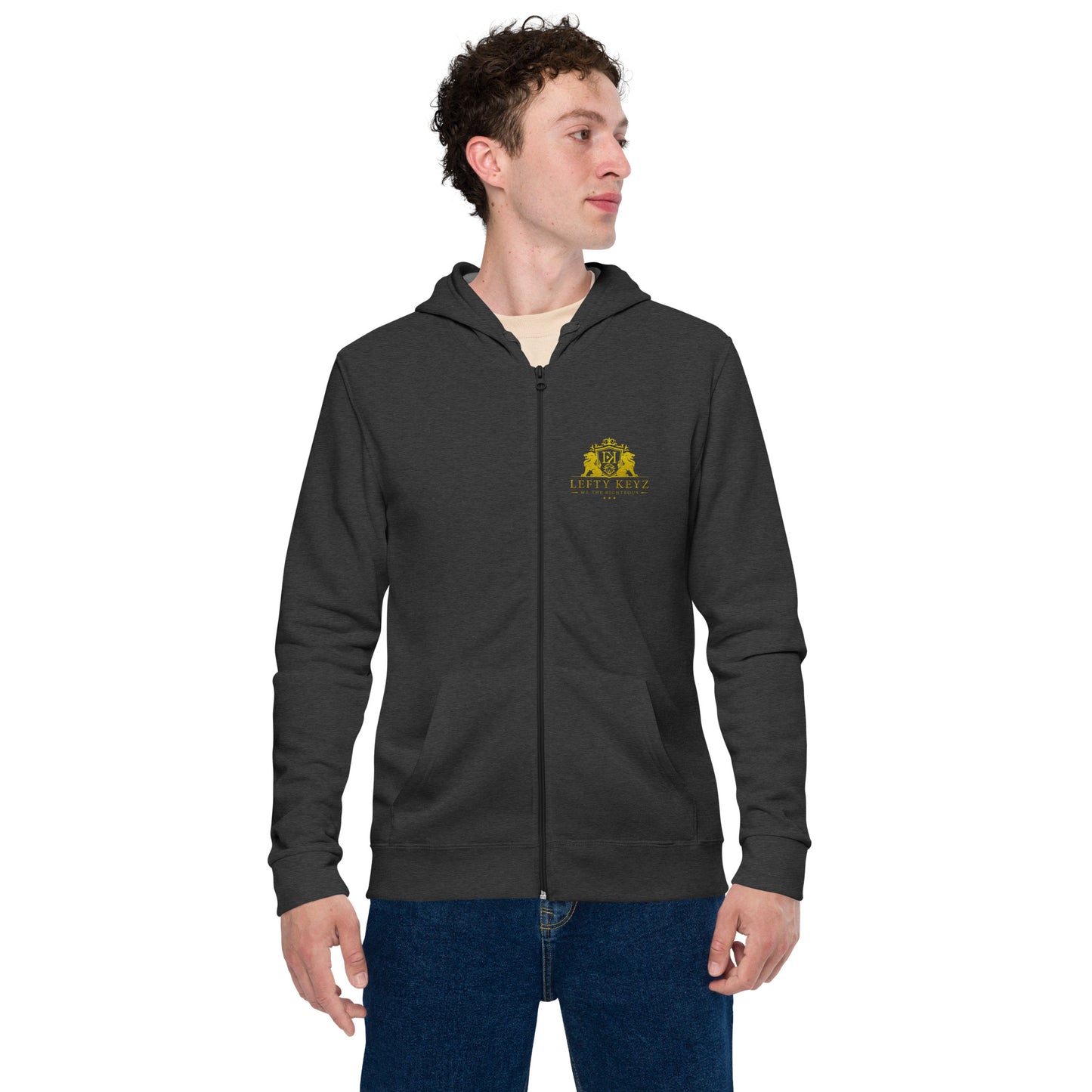 Unisex basic zip hoodie | Leftykeyz Edition