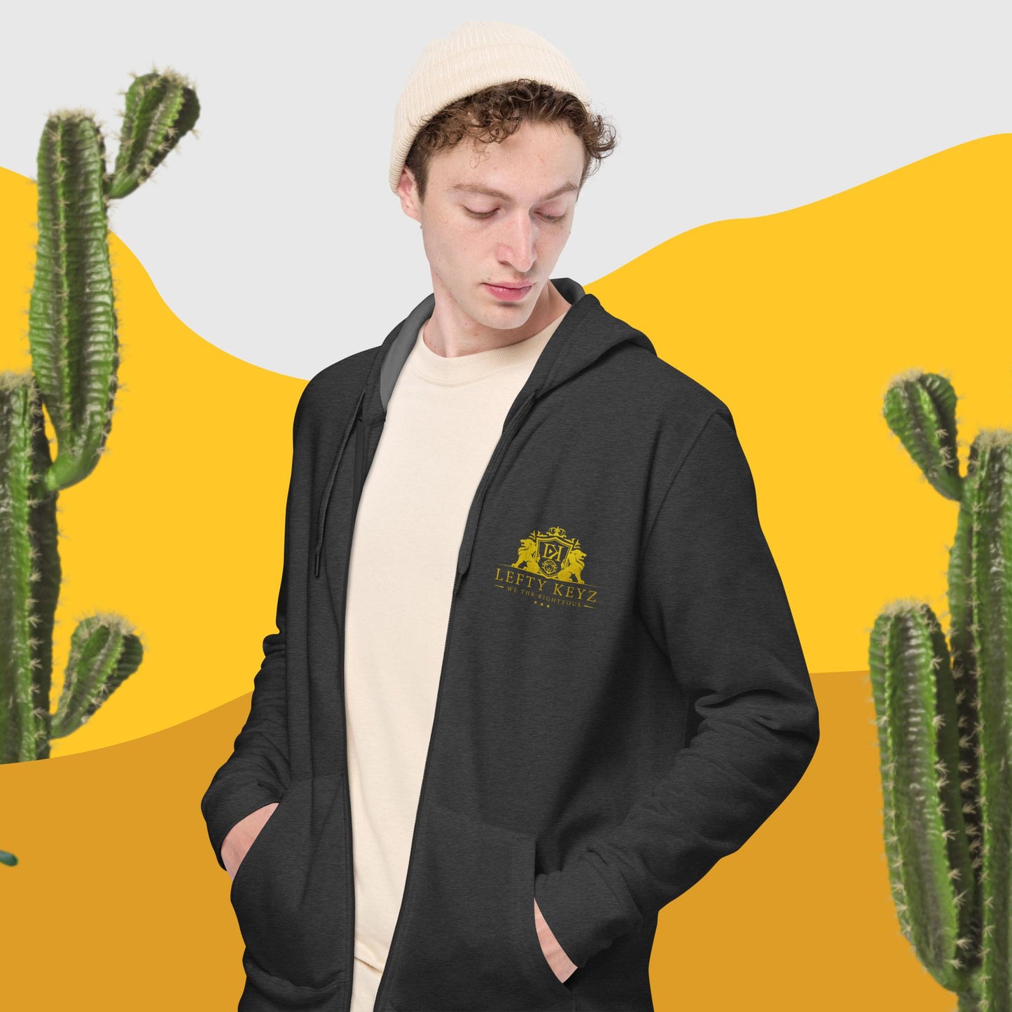 Unisex basic zip hoodie | Leftykeyz Edition